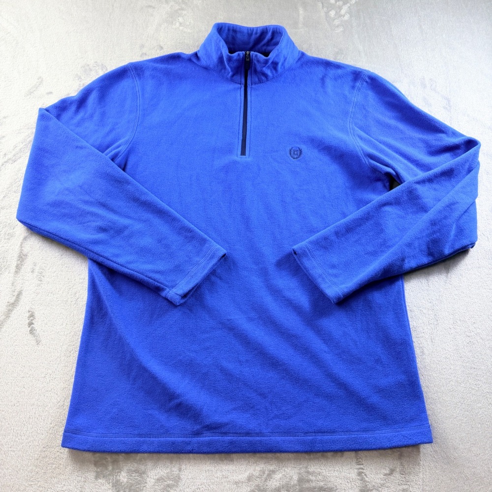 Chaps Sport Men's Blue Fleece Quarter Zip Pullover Sweater Size M